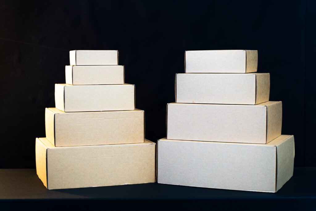 Selection of sizes in our die cut box range