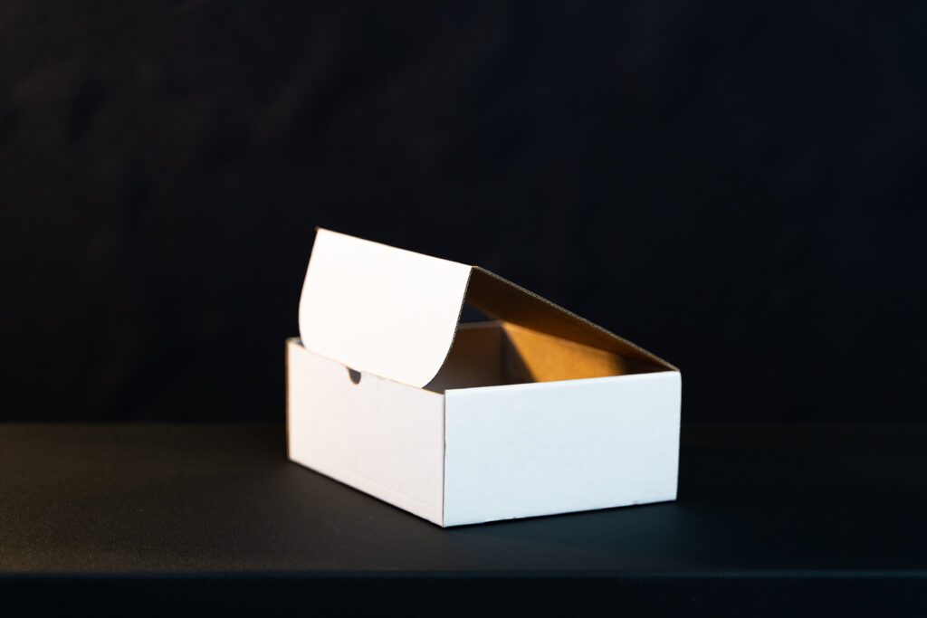 Stocked Die Cut Box with Hinged Lid