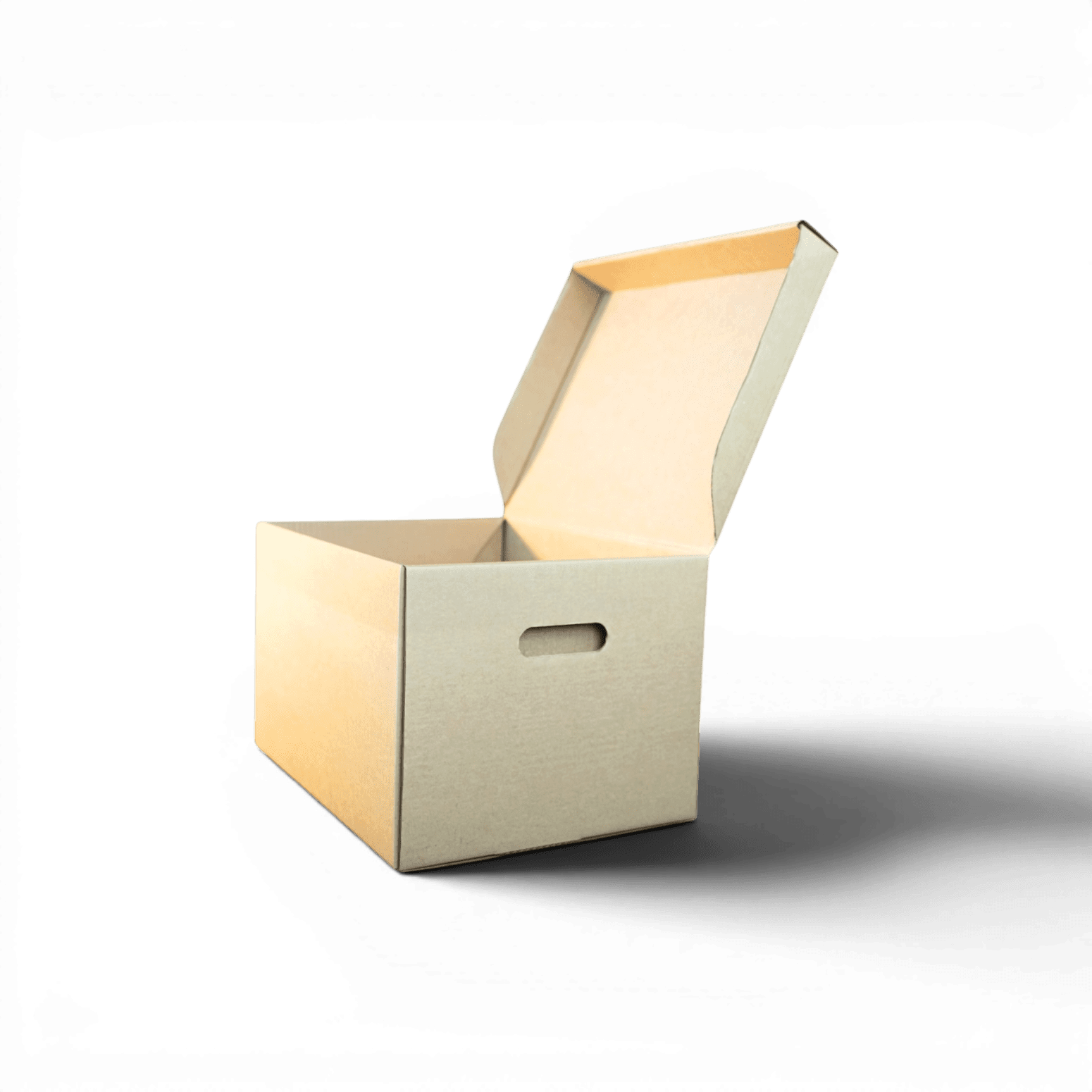 Die Cut Move & Storage Boxes with Hinged Lid and Handholes for easy carring