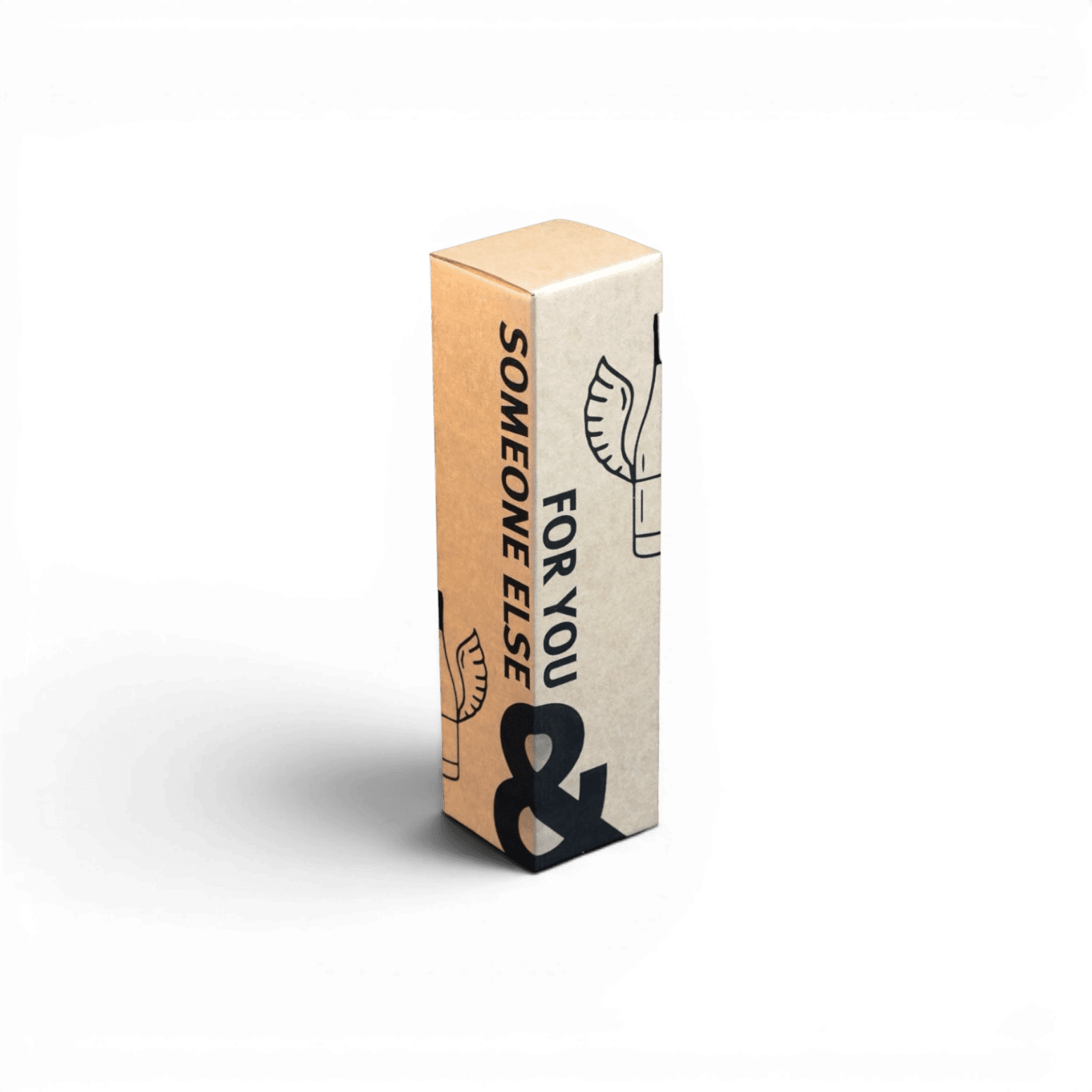 1 Bottle Wine Box Printed 1 Colour Black on kraft 2 side board