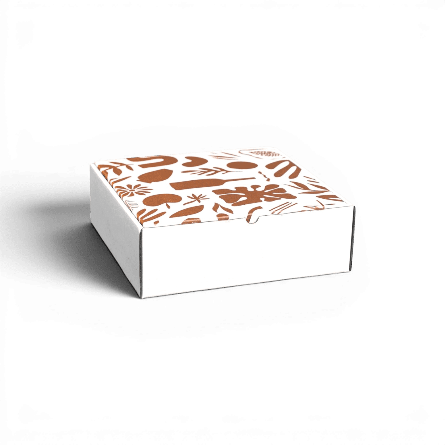 Die Cut Box with Hinged Lid - Printed 1 Colour - Brown